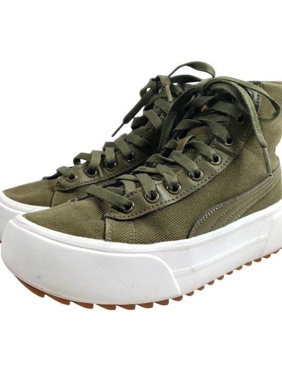 Puma Womens Size 6.5 Platform Green High-Top Sneakers Canvas Upper - Picture 1 of 8